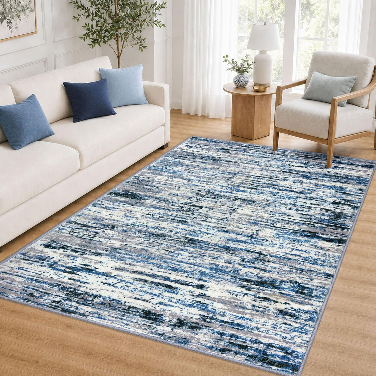 Lansny Abstract 2x3 Area Rug Small Washable Entryway Rug Non Slip Door Mat
