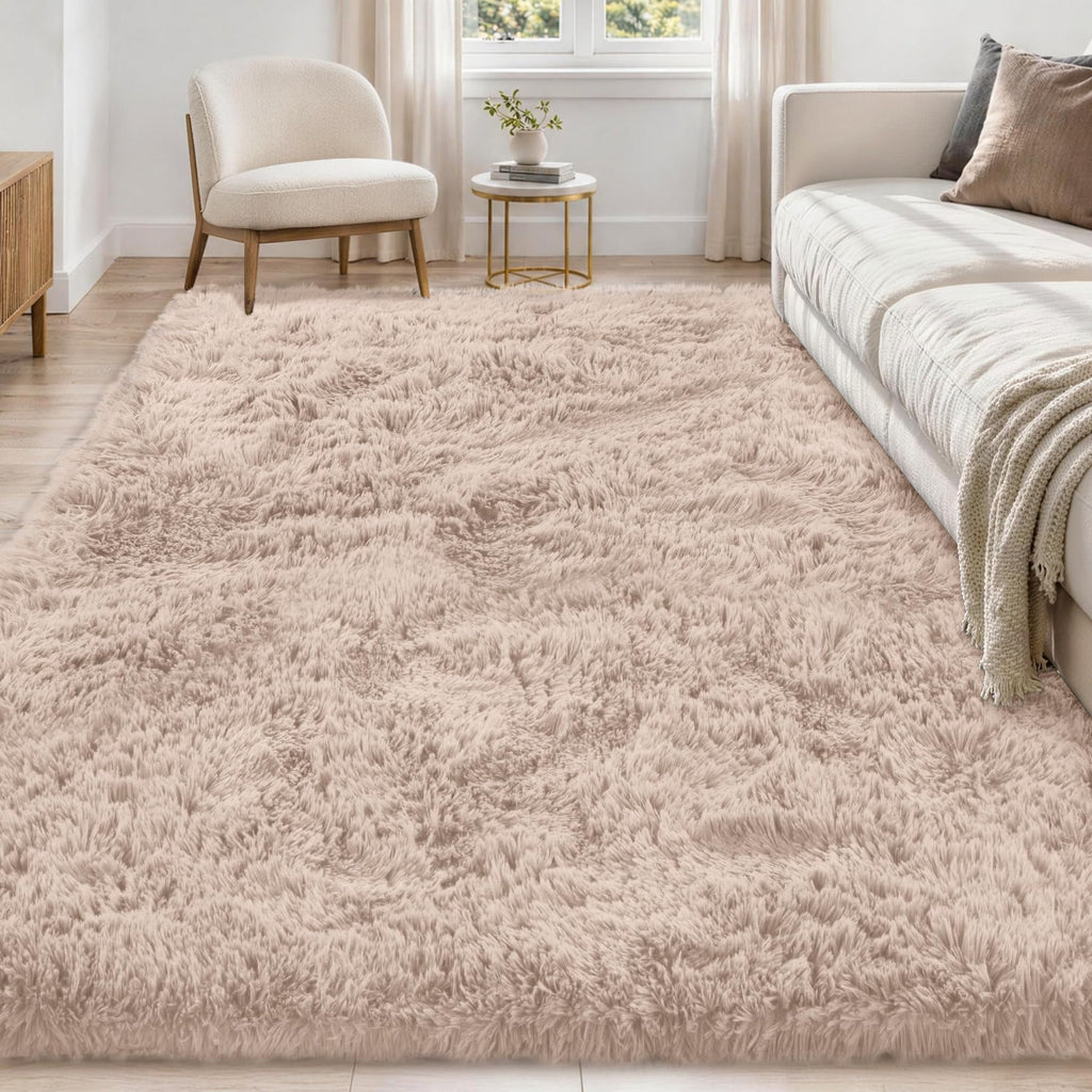Tosuoka 5x7 Area Rugs for Living Room Bedroom, Black Rug Soft Fluffy Shag