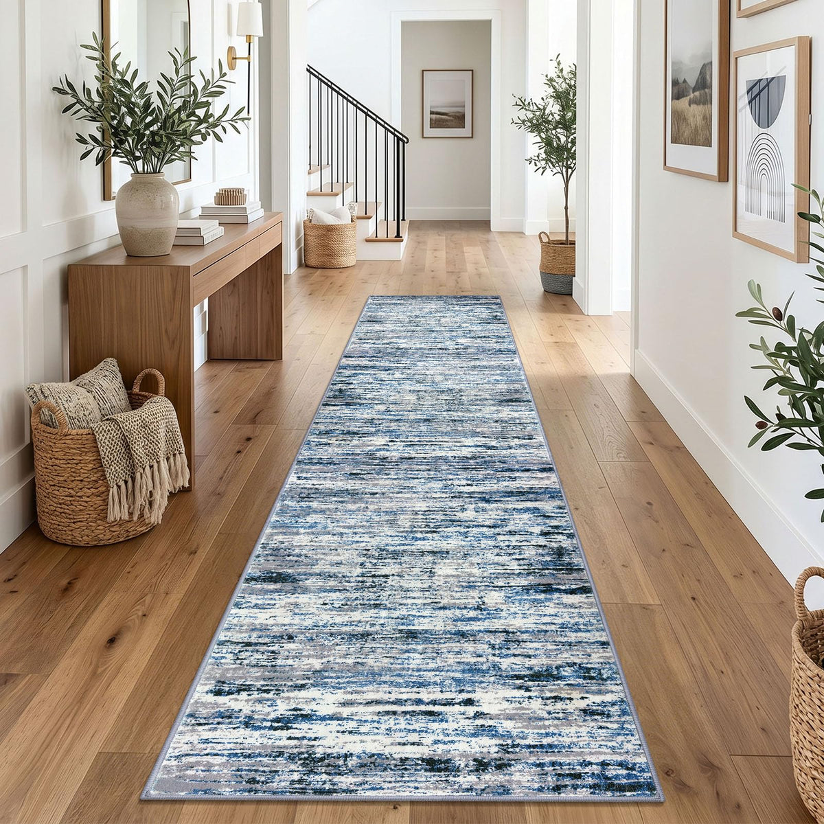 Lansny Abstract 2x3 Area Rug Small Washable Entryway Rug Non Slip Door Mat