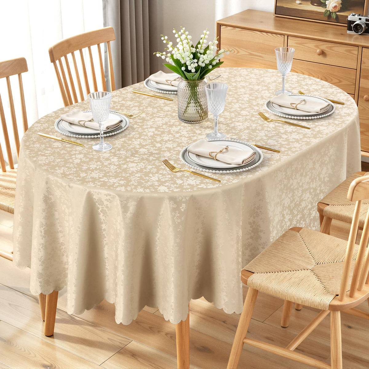 Smiry Rectangle Waterproof Heavy Duty Vinyl Tablecloths, 60 x 84 Inch