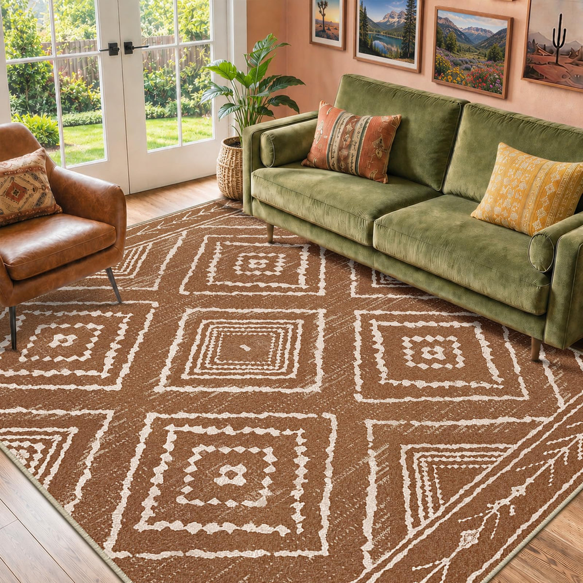 BESTSWEETIE 5'x7' Washable Area Rug for Living Room Bedroom Black