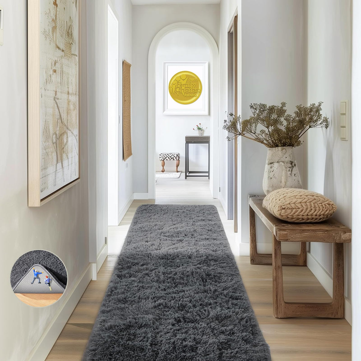 Ophanie Area Rugs for Living Room Bedroom, Washable Non-Slip Fluffy Soft Grey Shag Carpet, Indoor Floor Gray 4x6 Fuzzy Shaggy Living Room Plush Rug for Kids Home Dorm Decor Aesthetic