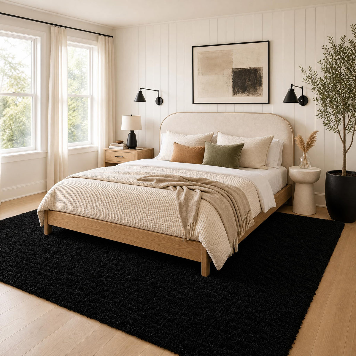 Ophanie Area Rugs for Living Room Bedroom, Washable Non-Slip Fluffy Soft Grey Shag Carpet, Indoor Floor Gray 4x6 Fuzzy Shaggy Living Room Plush Rug for Kids Home Dorm Decor Aesthetic