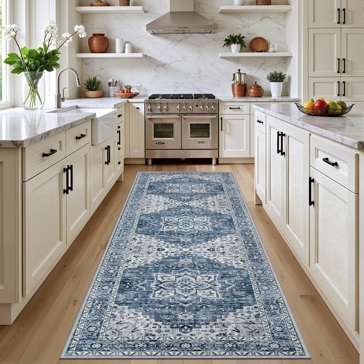 5x7 Area Rugs Living Room: Washable Vintage Rug for Bedroom Beige