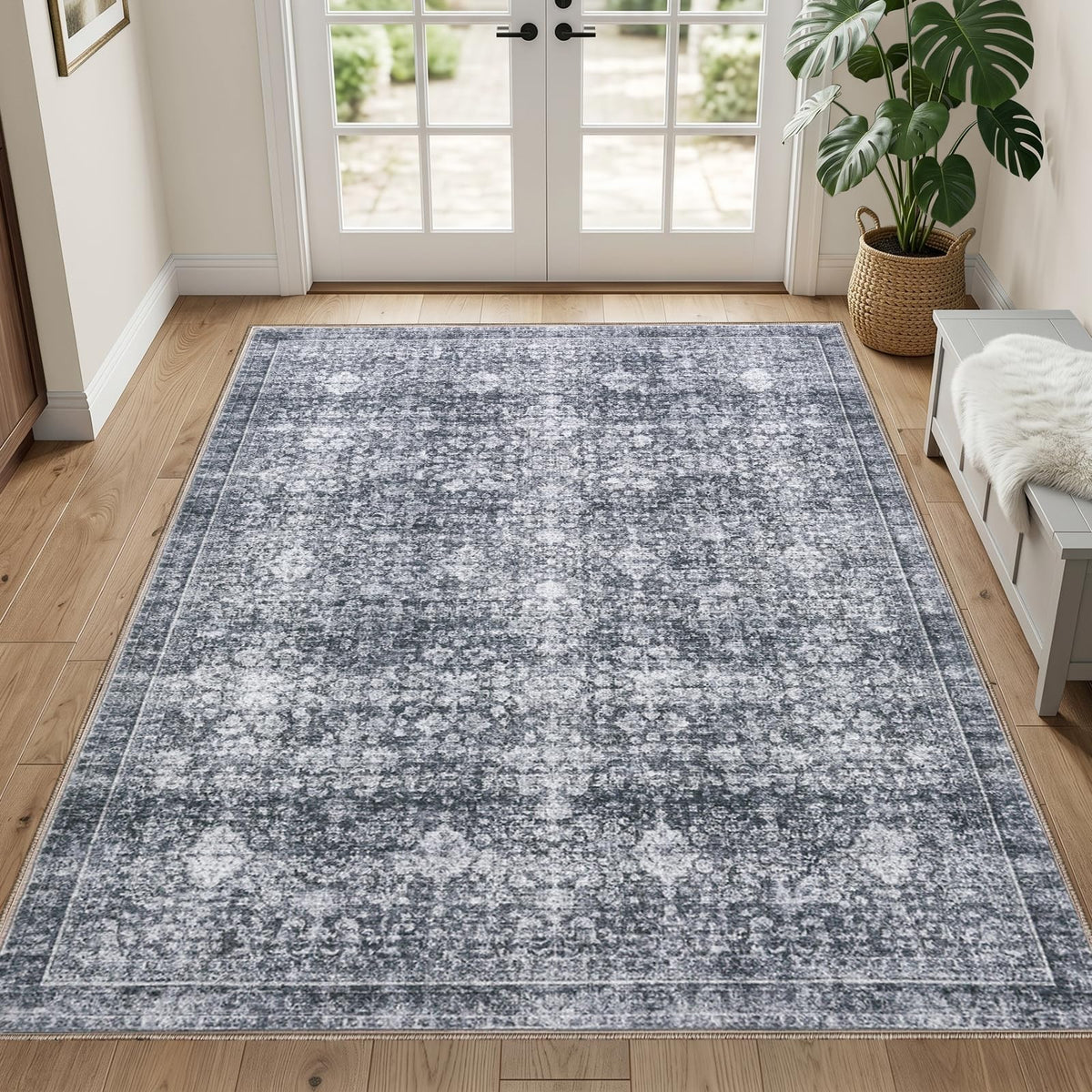Sasttie 4x6 Area Rugs, Ultra-Soft Washable Rug for Living Room, Beige