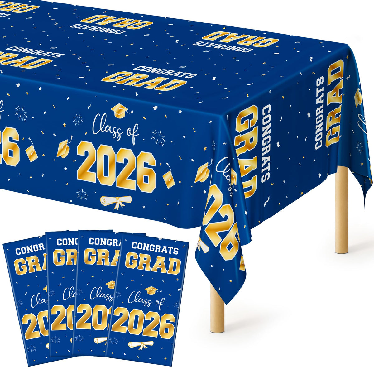QZYL 4 Packs White Plastic Tablecloth, Large Sturdy Disposable Table Cloth