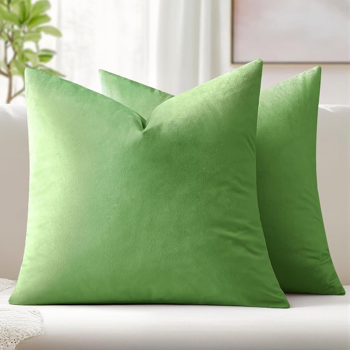 MIULEE Velvet Throw Pillow Covers 18x18 Inch Pack of 2 Dark Blue