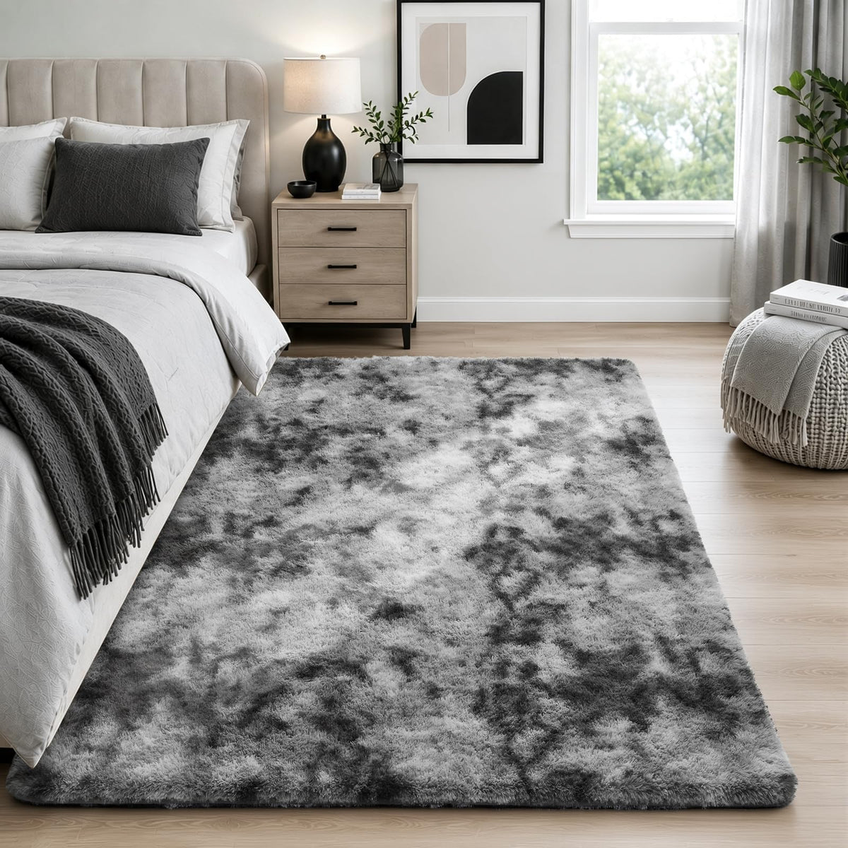 Ophanie Small Rug Upgrade Non Slip Throw Bedside Area Rugs, Fluffy Soft Grey Mini Bedroom Carpet, Affordable Door Entryway Indoor Inside Front Entrance Dog 2x3 Mat, Home Decor Aesthetic, Nursery