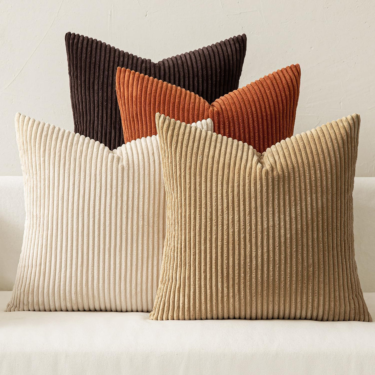 MIULEE Soft Corduroy Decorative Throw Pillow Covers Forest Green 18x18