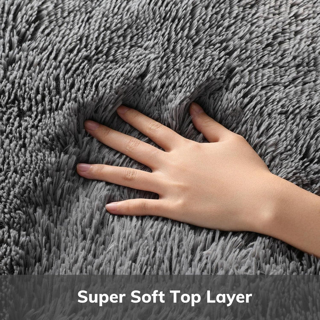 Ophanie Small Rug Upgrade Non Slip Throw Bedside Area Rugs, Fluffy Soft Grey Mini Bedroom Carpet, Affordable Door Entryway Indoor Inside Front Entrance Dog 2x3 Mat, Home Decor Aesthetic, Nursery