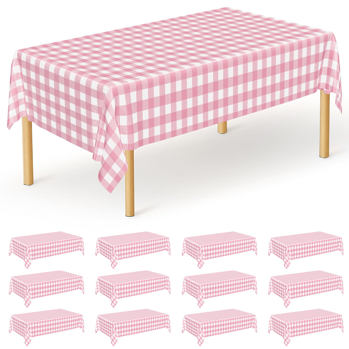 QZYL 4 Packs White Plastic Tablecloth, Large Sturdy Disposable Table Cloth