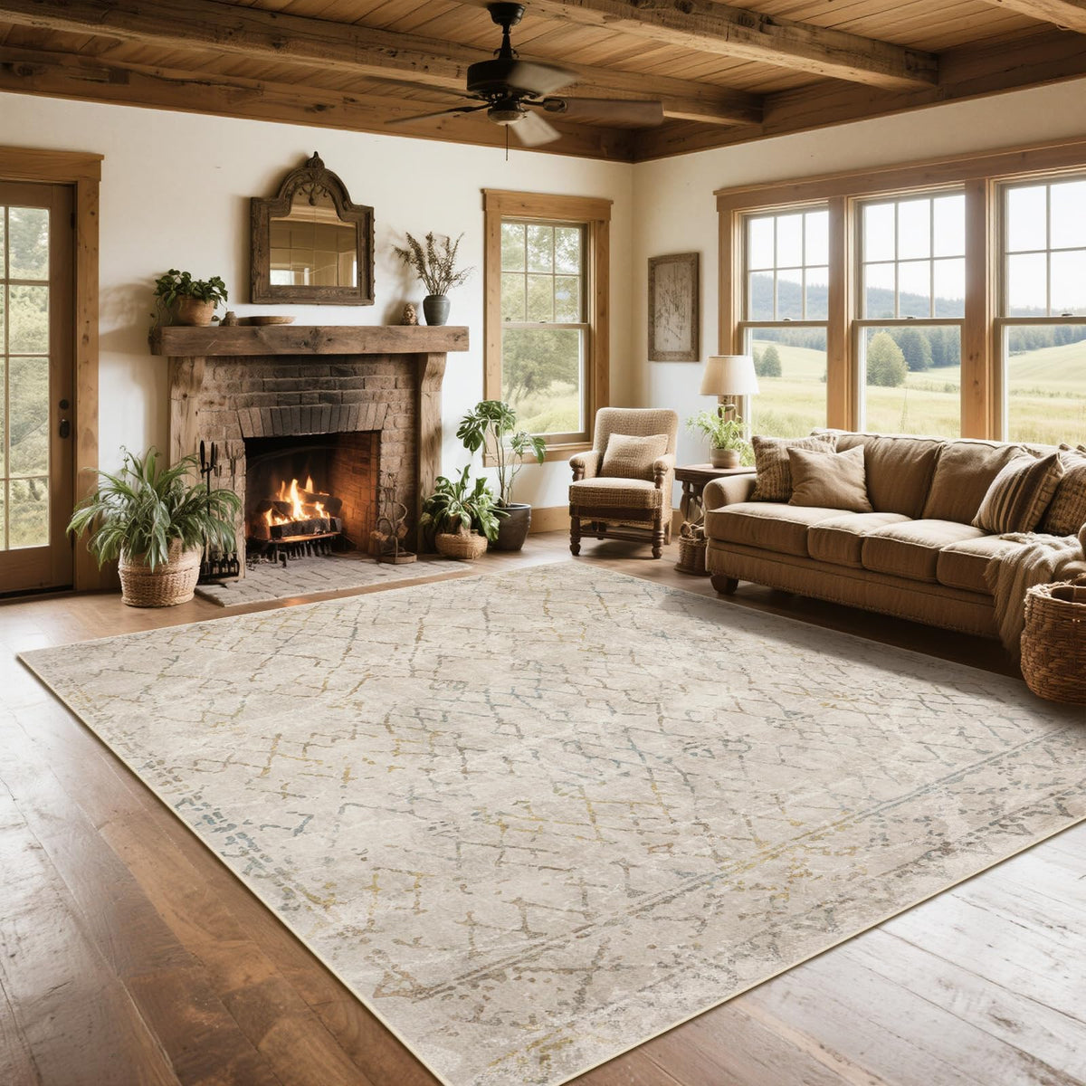 Washable Rugs 8x10 Area Rugs for Living Room,Bedroom,Dining Room Carpet