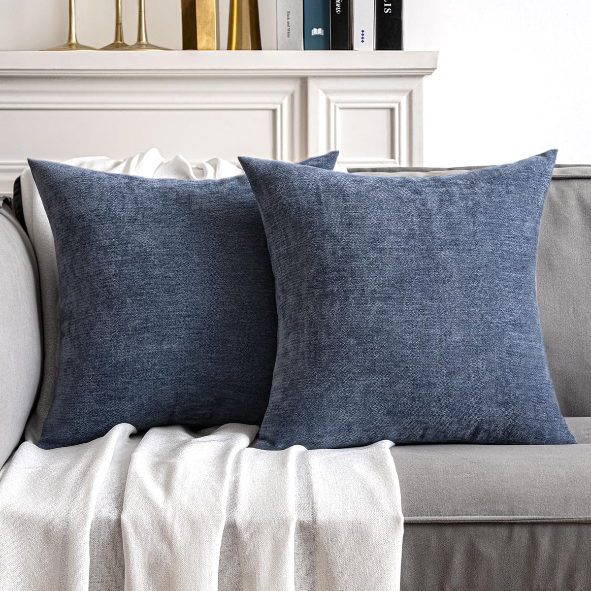 MIULEE Pack of 2 Beige Decorative Pillow Covers 18x18 Inch