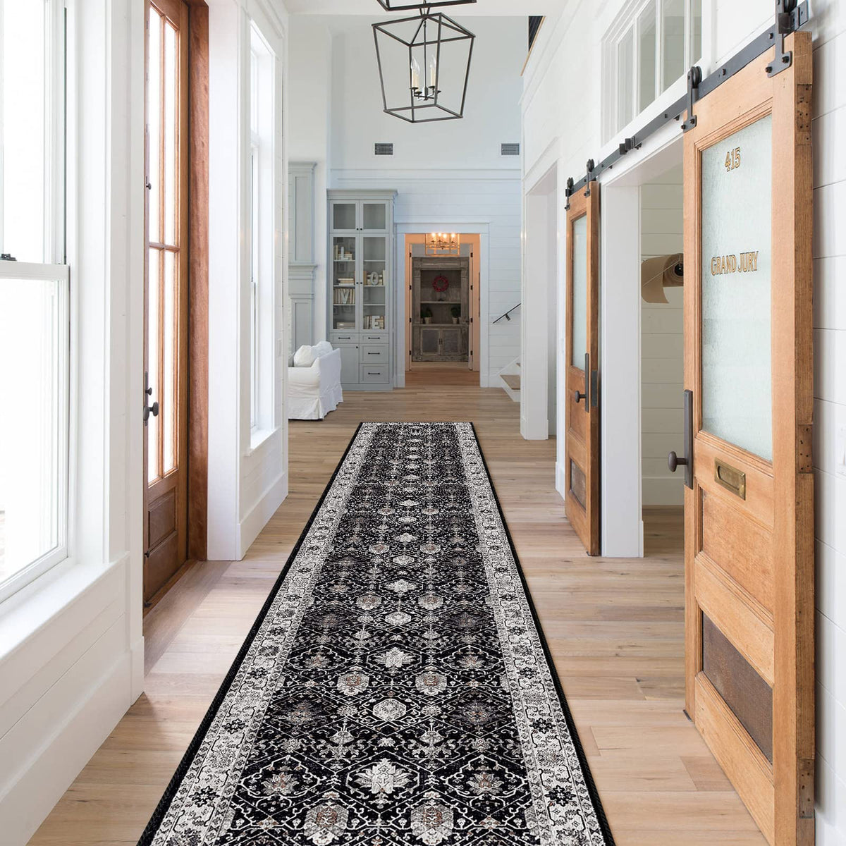 Hallway Washable Runner Rug - 2x10 Kitchen Rugs Entryway Rug Runner Vintage Soft Floor Mat Non Slip Indoor Farmhouse Carpet for Bathroom Living Room Bedroom (2 X 10, Beige)