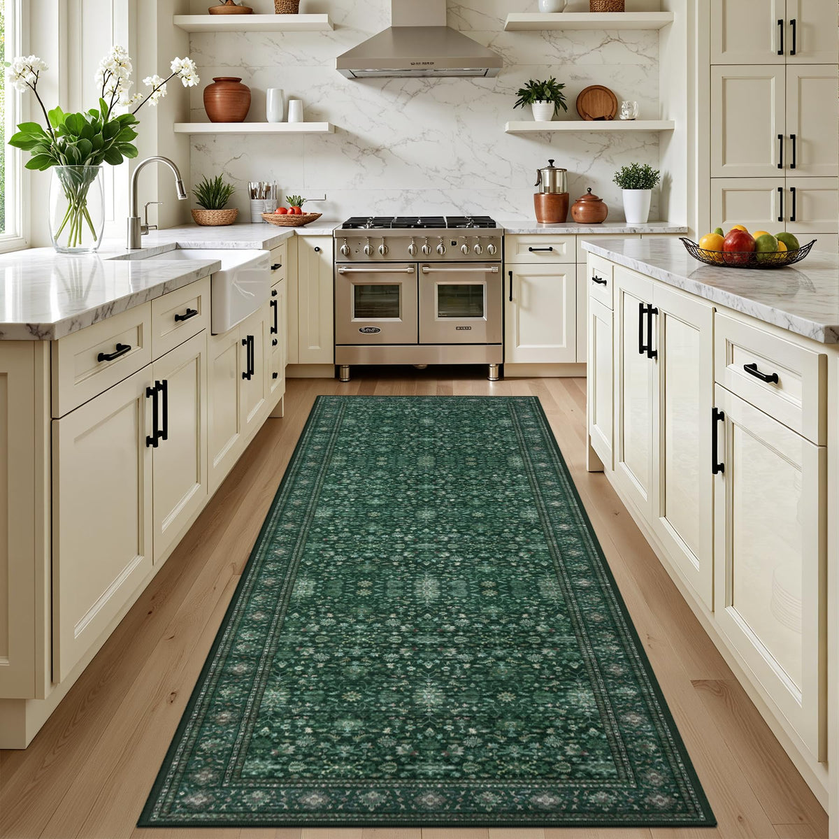 5x7 Area Rugs Living Room: Washable Vintage Rug for Bedroom Beige