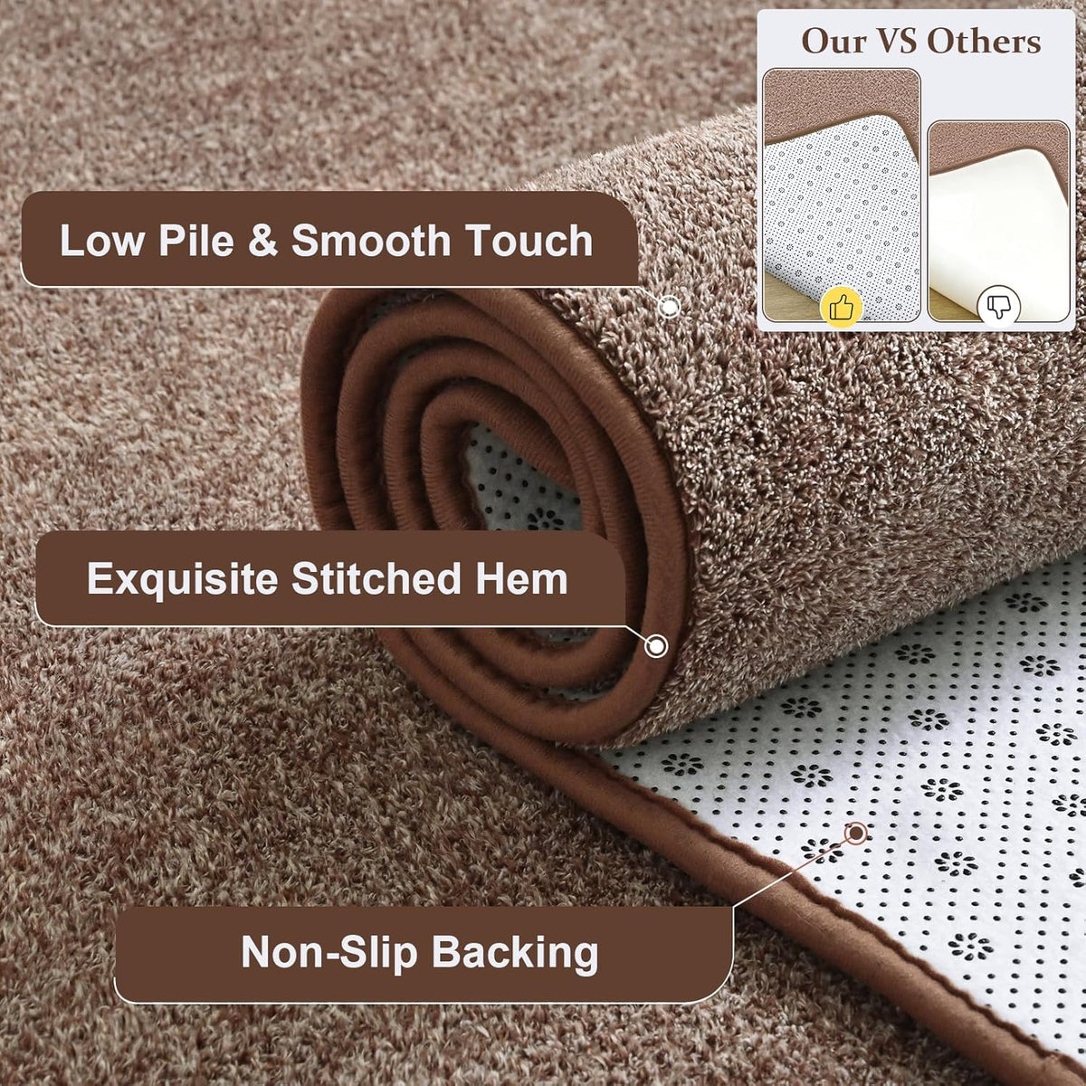 Keeko 4x6 Area Rugs for Living Room,Soft Washable Memory Foam Bedroom Rug