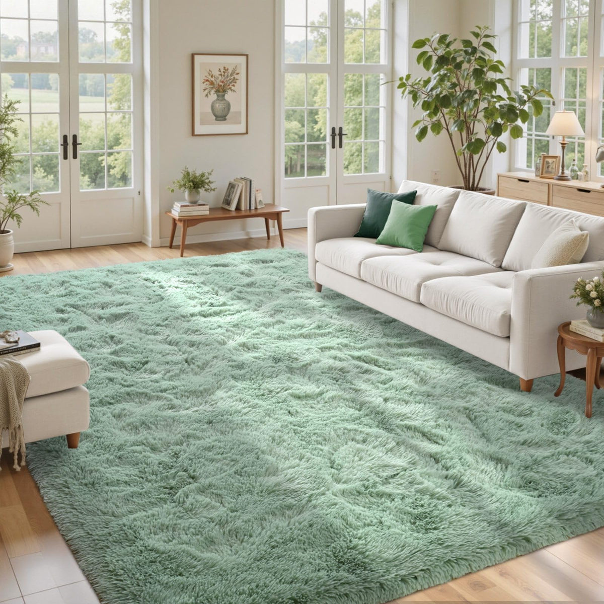 5x7 Black Area Rugs for Living Room, Large Fluffy Shag Bedroom Rugs Non-Slip, Ultra Soft Plush Carpet for Nursery Kids PlayRoom Dorm Office Indoor Modern Carpets