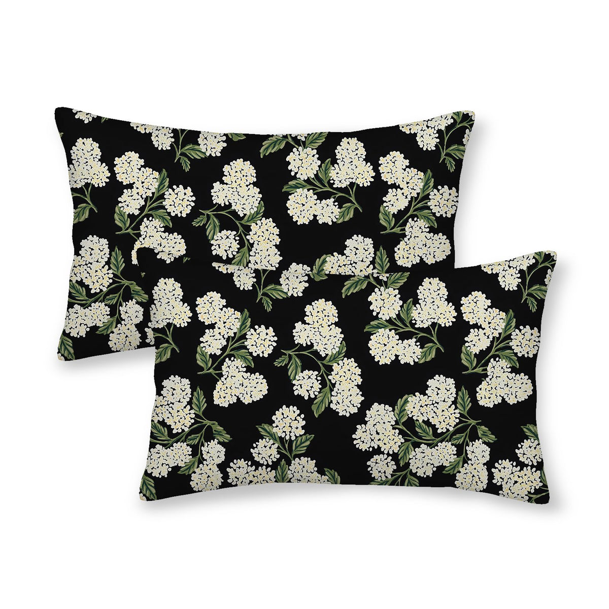 Floral Outdoor Pillow Covers 18x18 Inch Set of 2 Blue Green