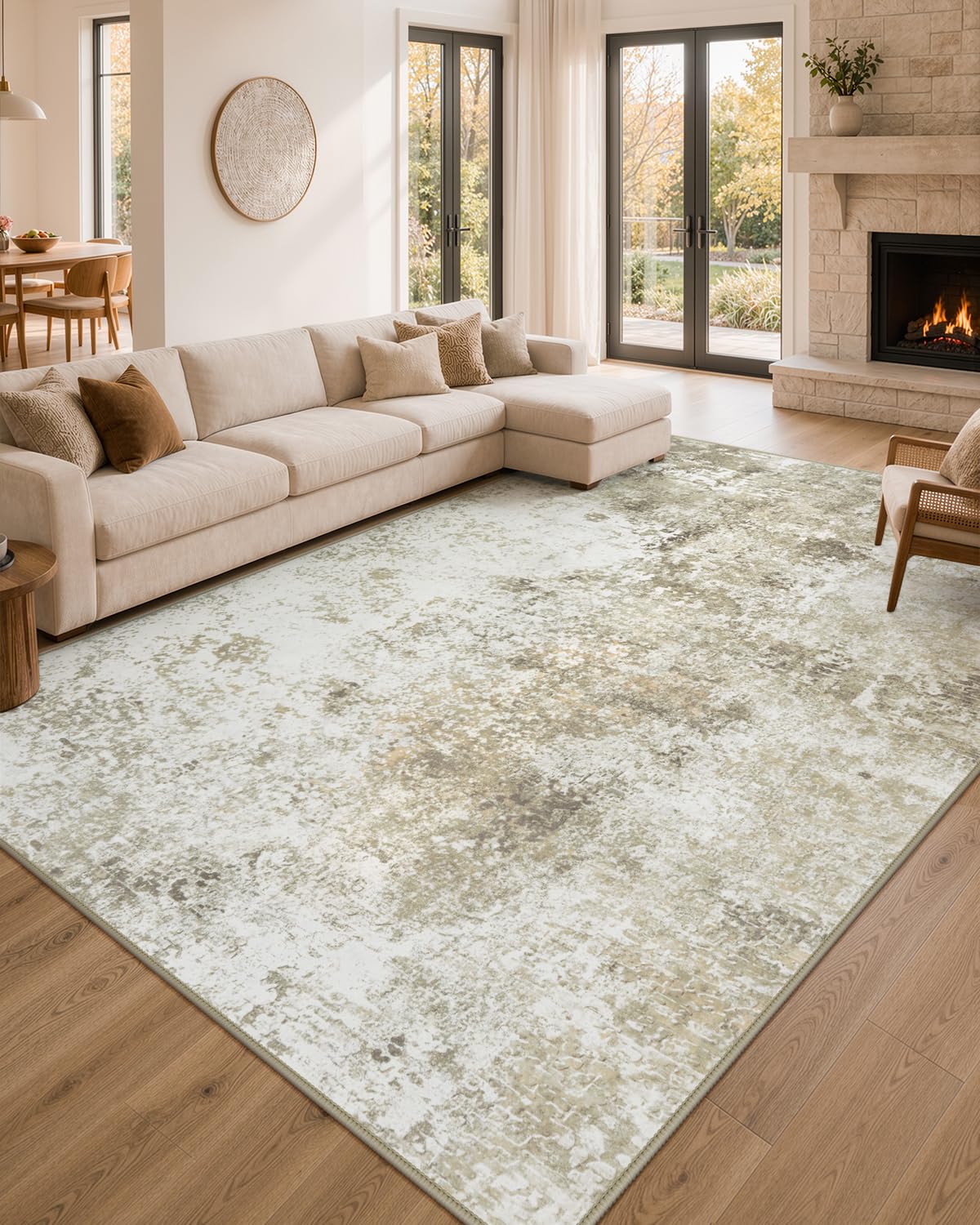 Lahome Modern Abstract Washable 5x7 Area Rugs for Living Room, Colorful Soft Bedroom Rug Low Pile Non Slip,Stain Resistance Dining Room Carpet for Nursery Office Entrance Home Office Decor