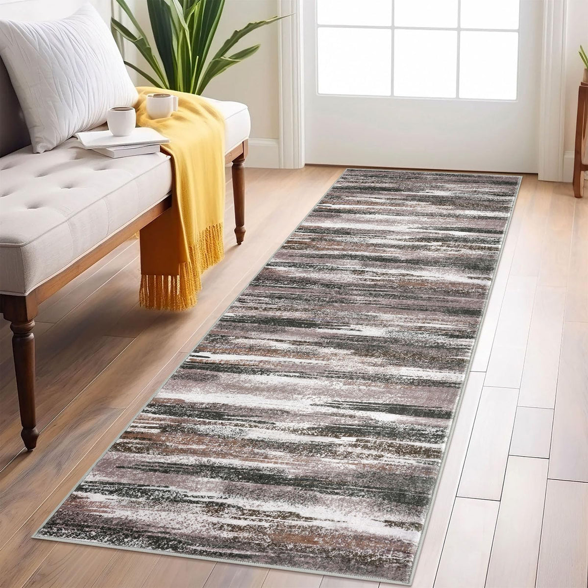 Lansny Abstract 2x3 Area Rug Small Washable Entryway Rug Non Slip Door Mat