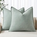 MIULEE Decorative Linen Euro Sham Pillow Covers 24x24 Natural Beige