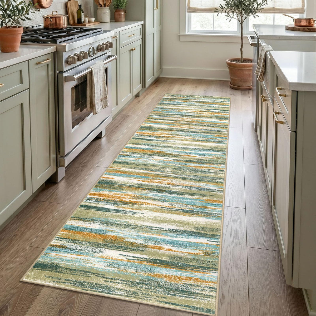 Lansny Abstract 2x3 Area Rug Small Washable Entryway Rug Non Slip Door Mat