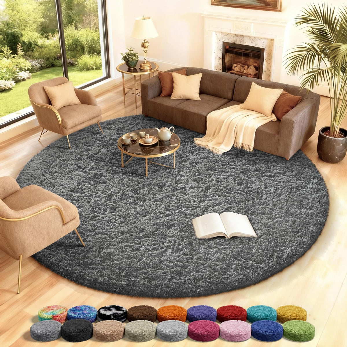 Ophanie Area Rugs for Bedroom, Christmas Upgrade Non-Slip Ivory Fluffy Soft Shag Living Room Carpet, Indoor Floor 4x6 Fuzzy Shaggy Plush Nursery Rug for Kids Dorm Decor with Over 99 pcs Pile fibers