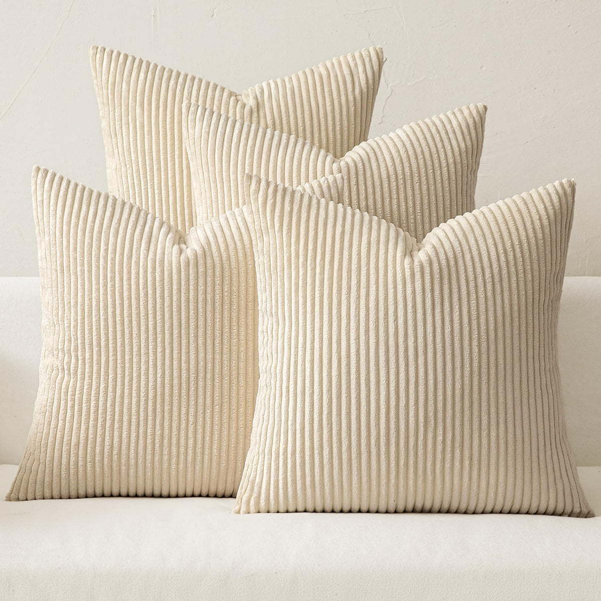 MIULEE Soft Corduroy Decorative Throw Pillow Covers Forest Green 18x18