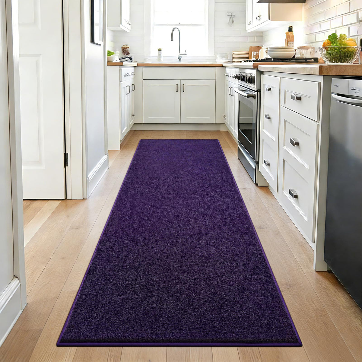 ISEAU 4x6 Soft Area Rug for Bedroom, Washable and Non-Slip, Purple