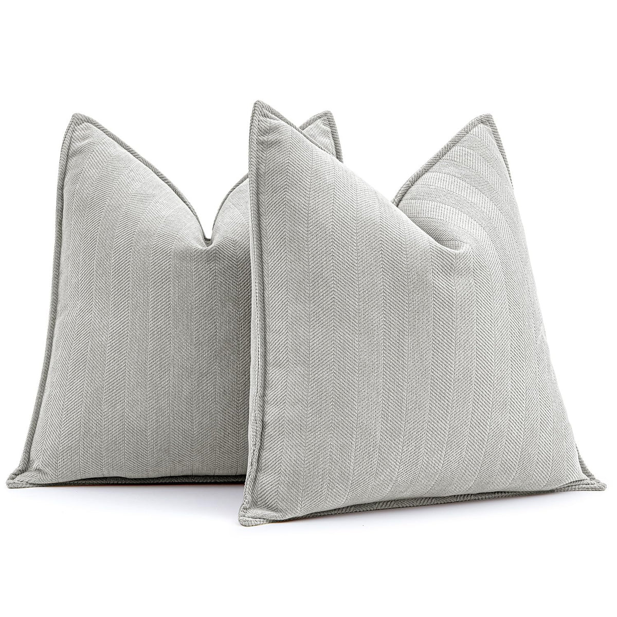 MIULEE Pack of 2 Sage Green Decorative Chenille Pillow Covers 20x20 Inch