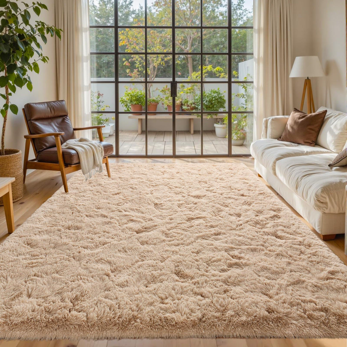 5x7 Black Area Rugs for Living Room, Large Fluffy Shag Bedroom Rugs Non-Slip, Ultra Soft Plush Carpet for Nursery Kids PlayRoom Dorm Office Indoor Modern Carpets