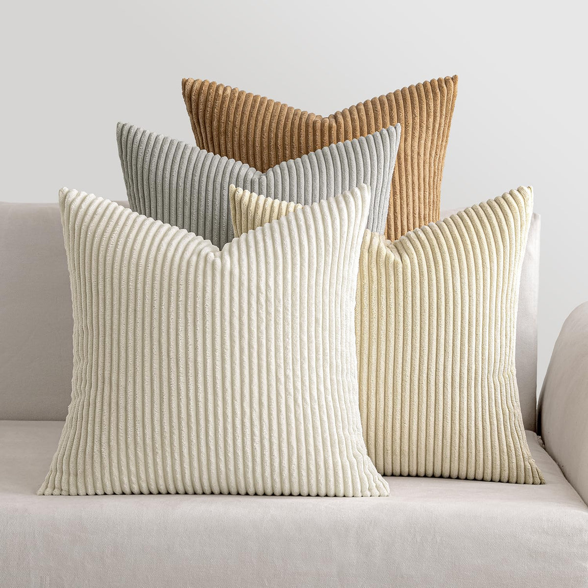 MIULEE Soft Corduroy Decorative Throw Pillow Covers Forest Green 18x18