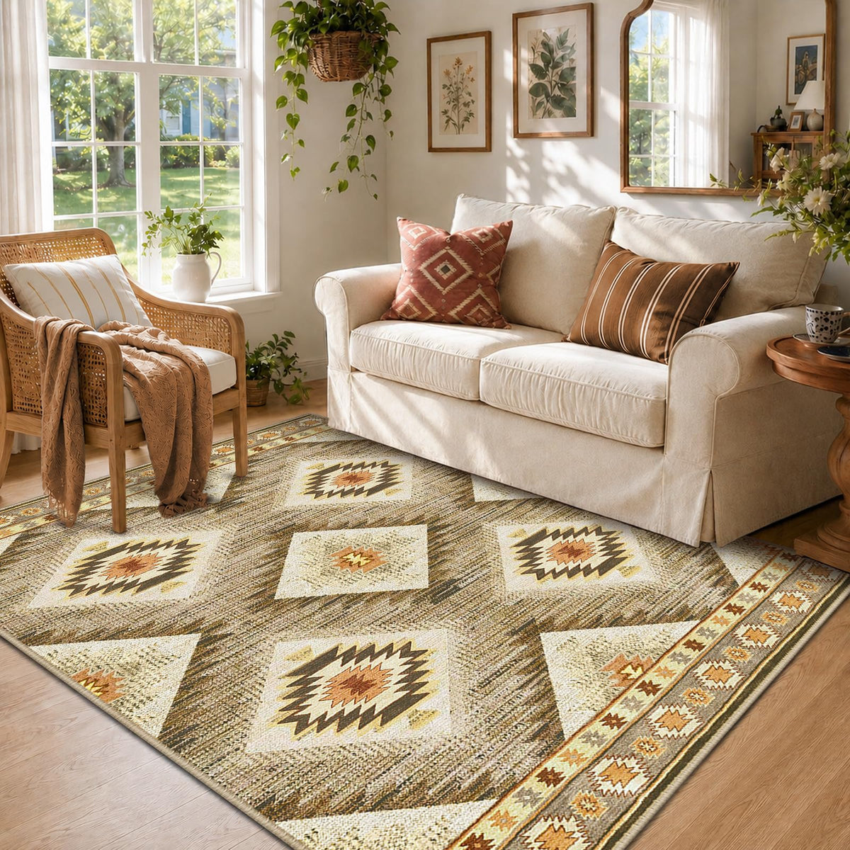 BESTSWEETIE 5'x7' Washable Area Rug for Living Room Bedroom Black