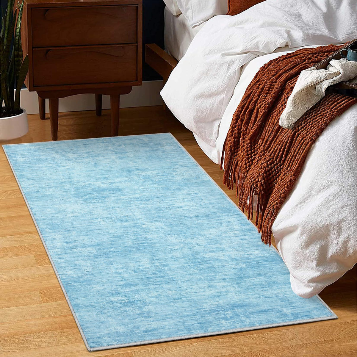 RUGSREAL Bedroom Area Rug 4x6 Modern Abstract Area Rug Stain Resistant Small Living Room Rug Contemporary Dining Room Rug Non-Slip Solid Rug Aesthetic Accent Floor Carpet for Kitchen Office, Dark Grey
