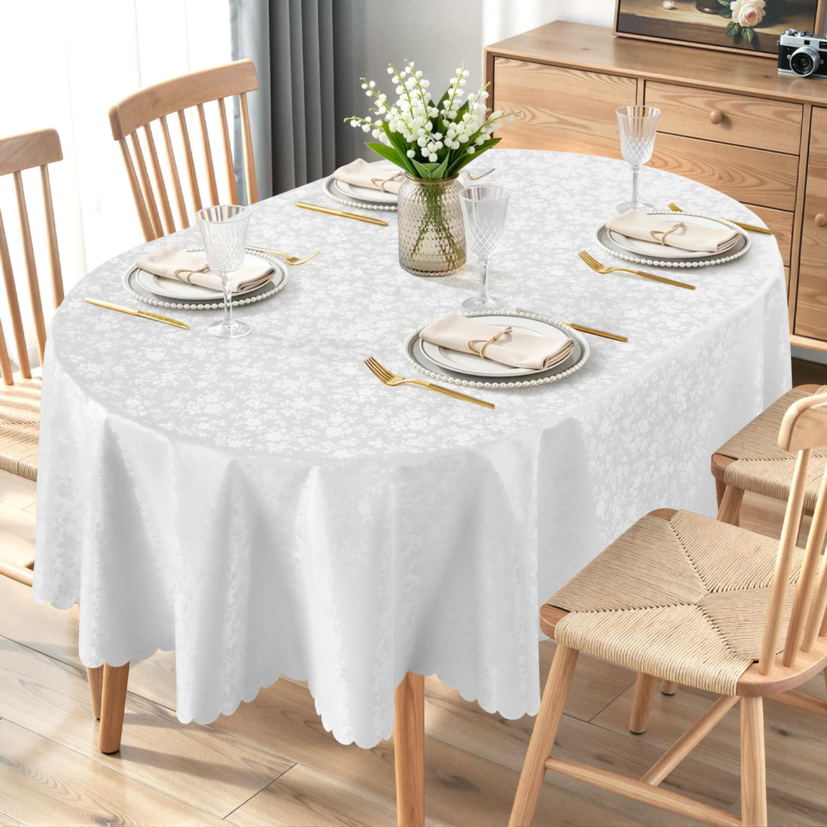 Smiry Rectangle Waterproof Heavy Duty Vinyl Tablecloths, 60 x 84 Inch