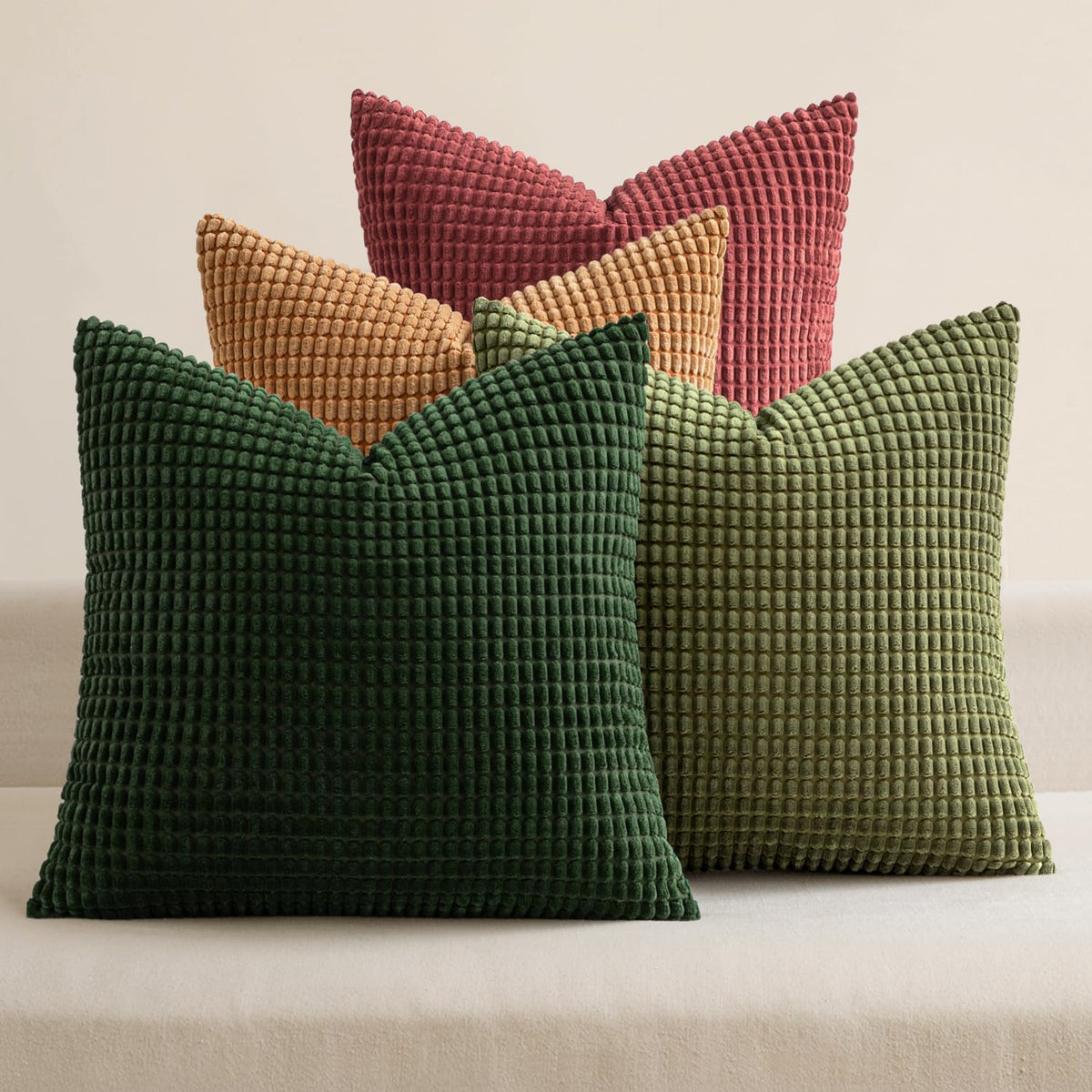 MIULEE Decorative Throw Pillow Covers 18x18 Inch Set of 4 Coastal Blue