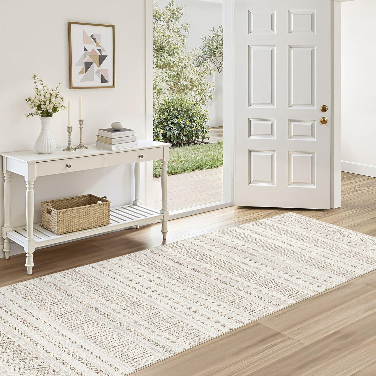 cotiled Boho 5x7 Area Rugs for Living Room: Soft Moroccan Washable Rug