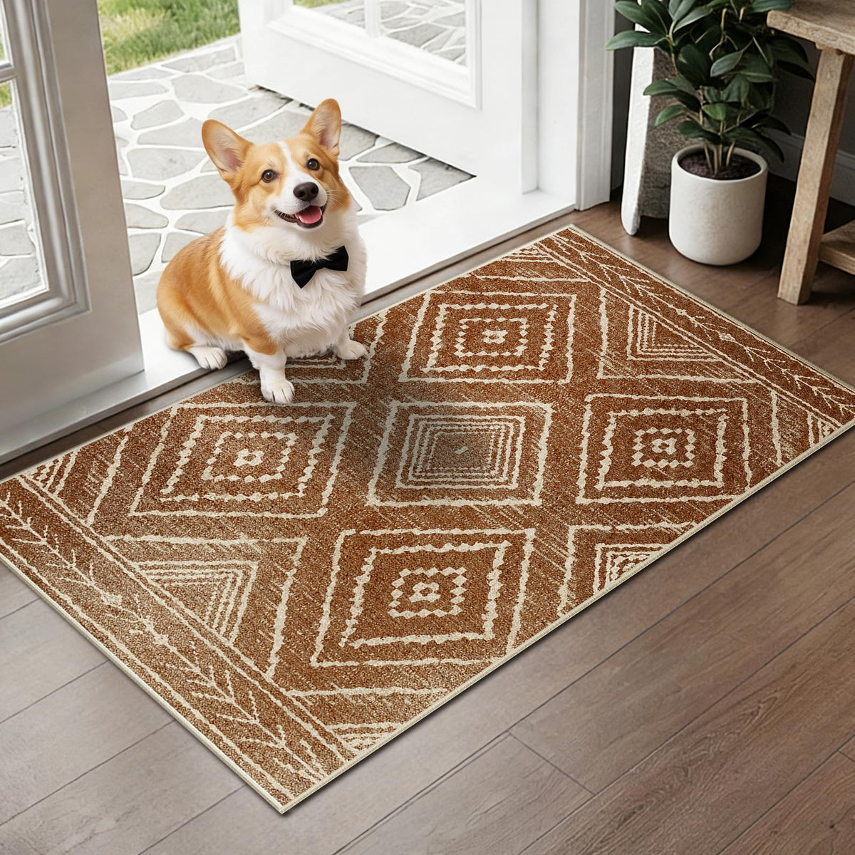BESTSWEETIE 5'x7' Washable Area Rug for Living Room Bedroom Black