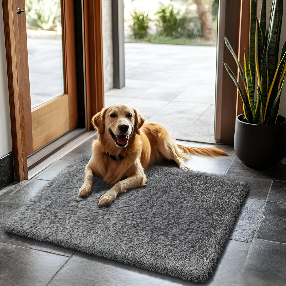 6x9 Black Fluffy Area Rug for Living Room,Large Shag Area Rugs for Bedroom