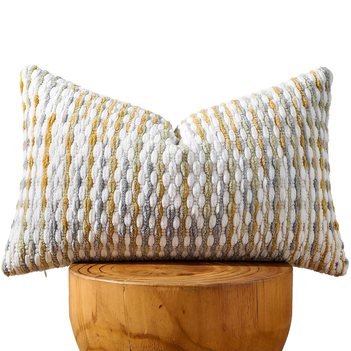 AmHoo Set of 2 Boho Chenille Pillow Cover Decorative Tufted Pillowcase for Couch Bed Sofa Bedroom Living Room Modern 18 x 18-Inch Brown