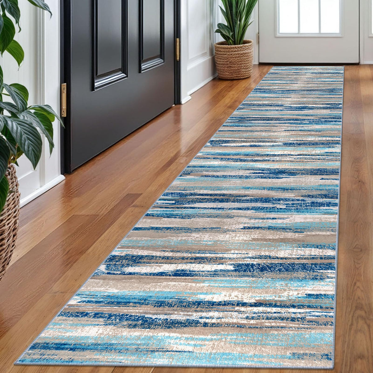Lansny Abstract 2x3 Area Rug Small Washable Entryway Rug Non Slip Door Mat