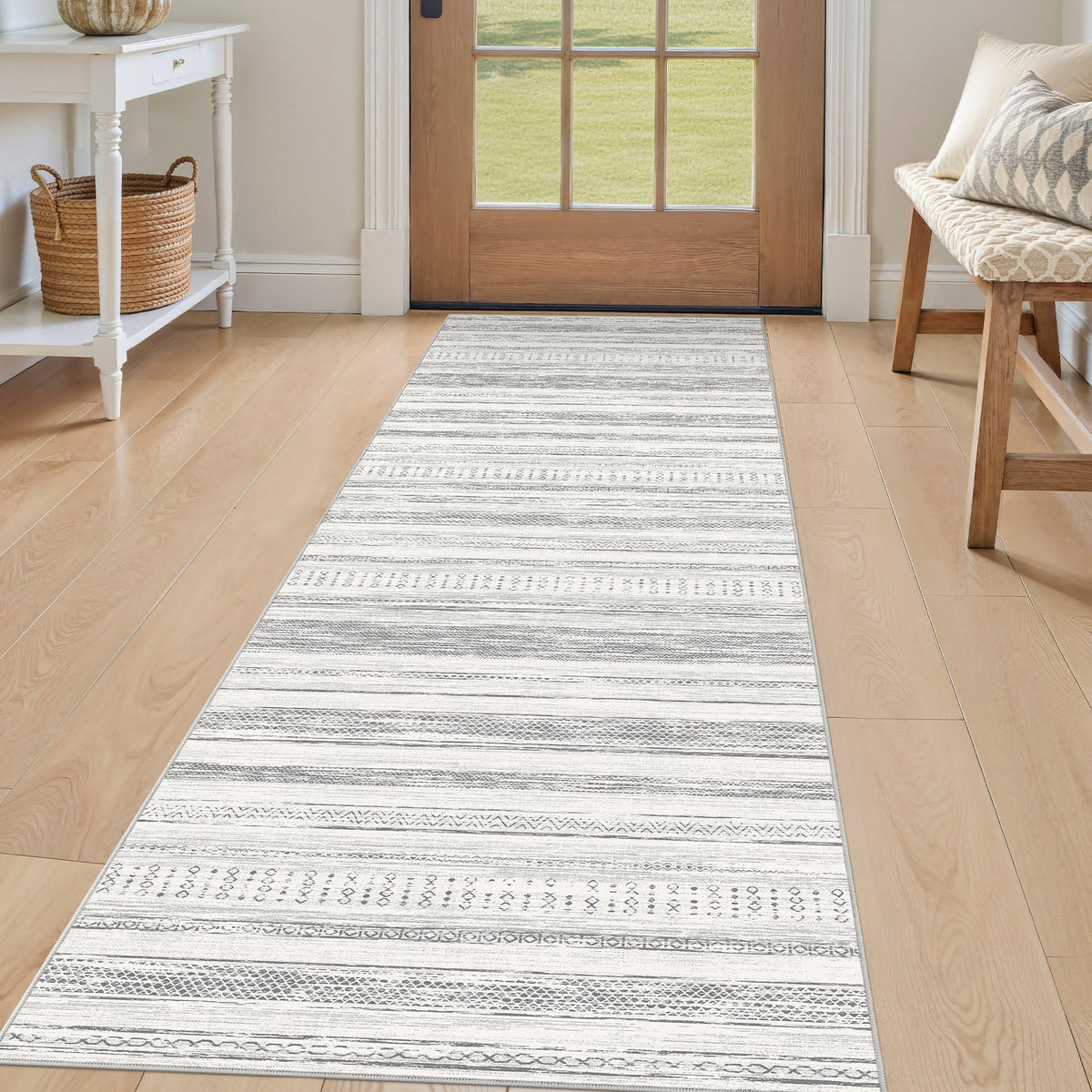 Tortania Area Rug Living Room Rugs - 5x7 Washable Large Soft Neutral Boho Moroccan Bohemian Farmhouse Rug Indoor Floor Carpet for Bedroom Under Dining Table Home Office Decor - Cream Brown