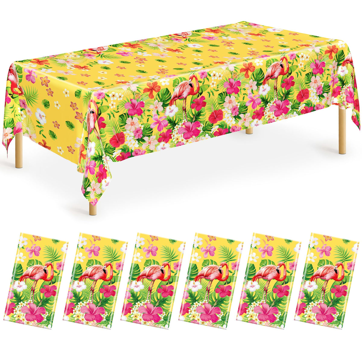 QZYL 4 Packs White Plastic Tablecloth, Large Sturdy Disposable Table Cloth