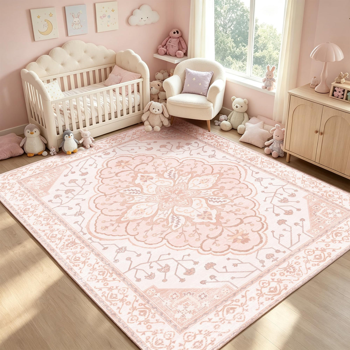 YARNSCAPE 2' x 3' Machine Washable Area Rug, Non-Slip Low-Pile Carpet
