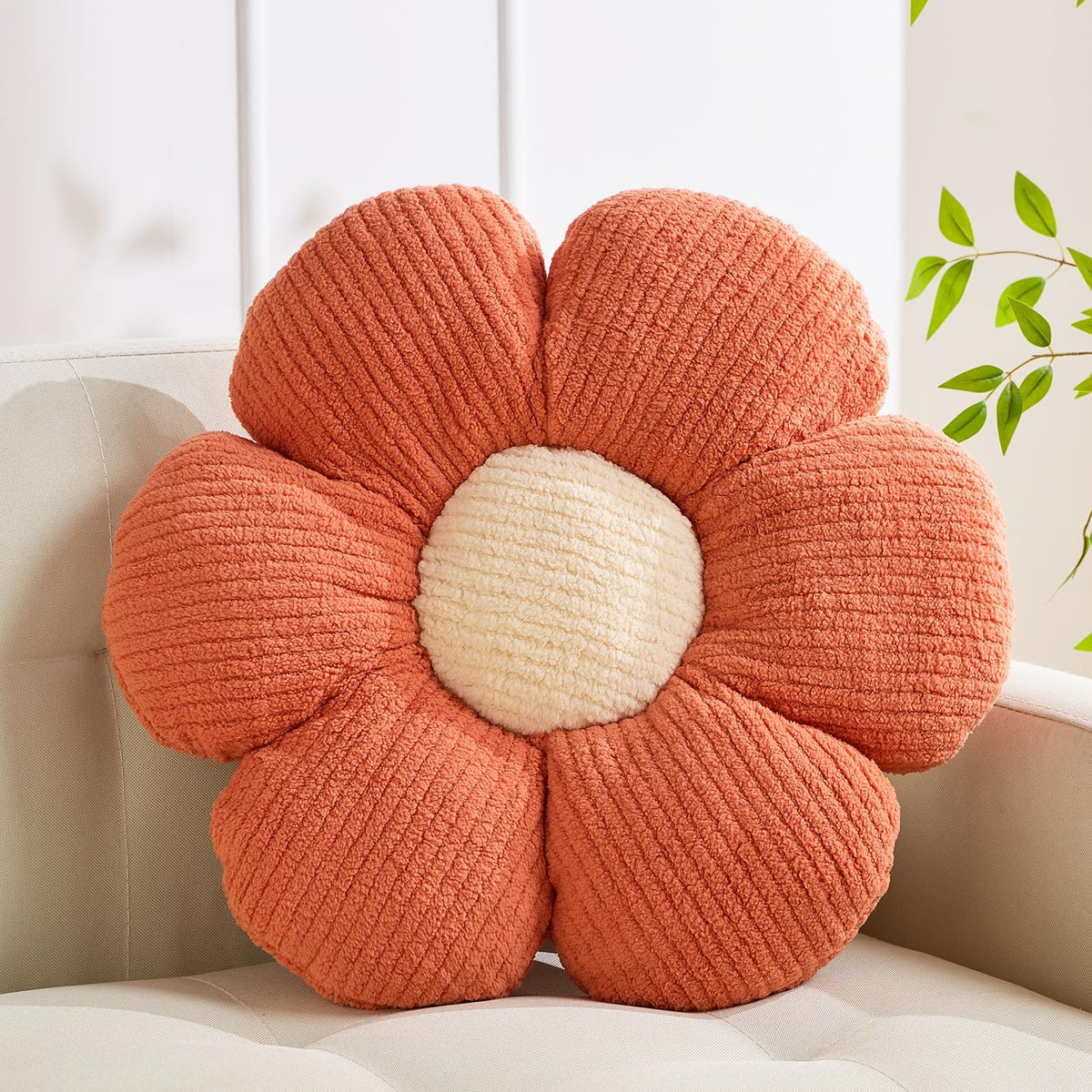 XIAIJIA Flower Pillow, Pink Daisy Throw Pillows, Flower Cushion 15.7 Inch