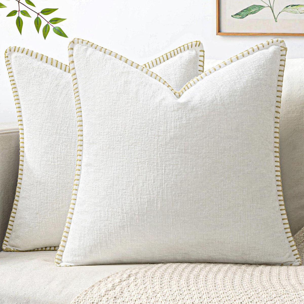 MIULEE Decorative Couch Throw Pillow Covers 18x18 Inch Sage Green 2 Pack