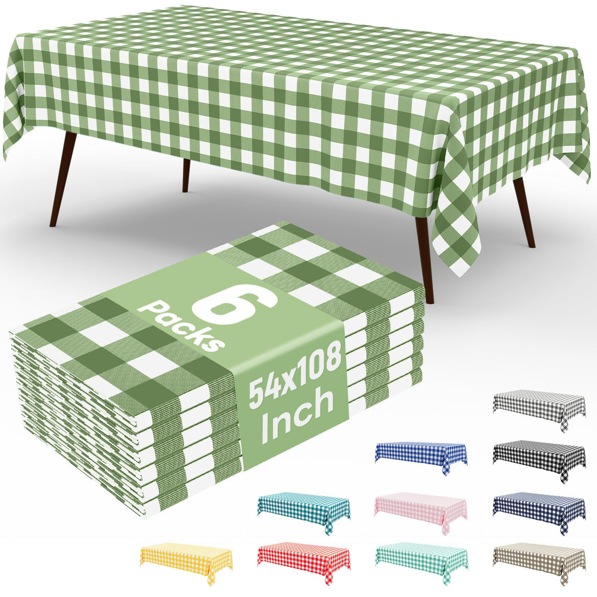 misaya 4 Packs Buffalo Disposable Table Cloth, 54 x 108 Inch Waterproof Plastic Tablecloth, Rectangle Red and White Checkered Table Covers for Picnic, Birthday, Party, Back to School