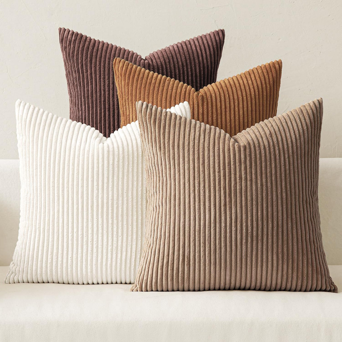 MIULEE Soft Corduroy Decorative Throw Pillow Covers Forest Green 18x18