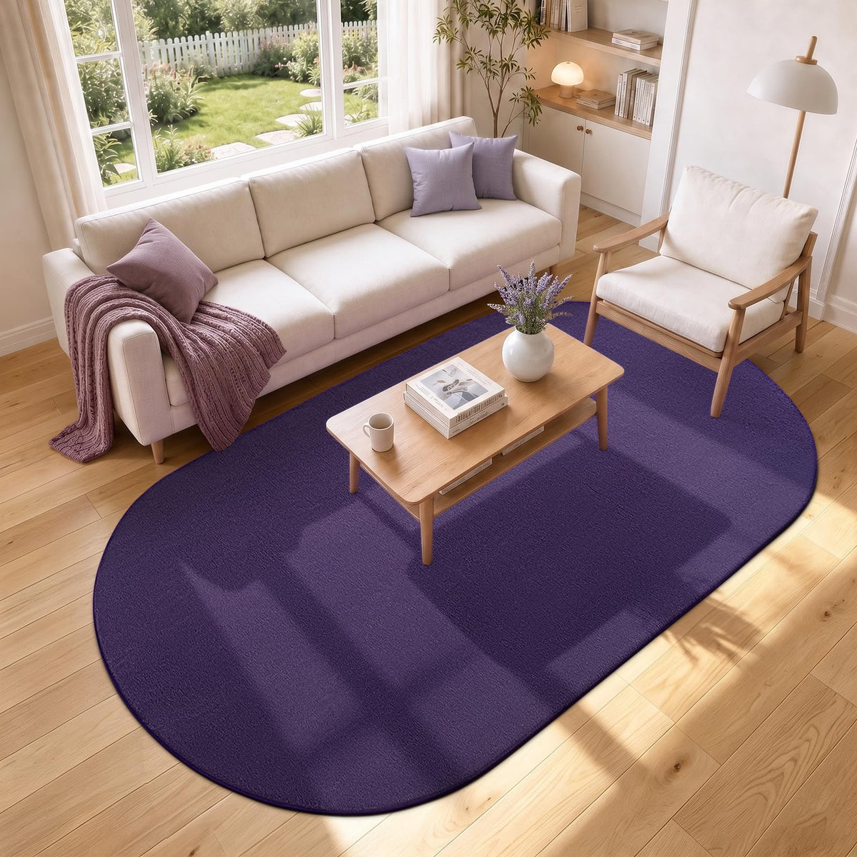 ISEAU 4x6 Soft Area Rug for Bedroom, Washable and Non-Slip, Purple
