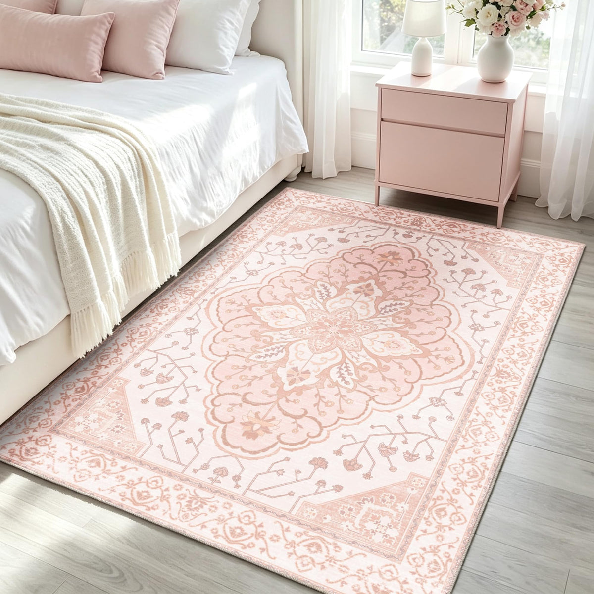 YARNSCAPE 2' x 3' Machine Washable Area Rug, Non-Slip Low-Pile Carpet